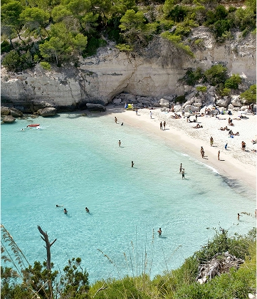vista aerea de Cala Blanca Cala Blanca Menorca Apartamentos
